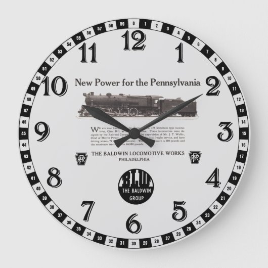 Power für die Pennsylvania Eisenbahn 1926 Große Wanduhr (Vorderseite)