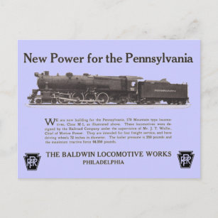 Power für die Pennsylvania Eisenbahn 1926 Postkart Postkarte