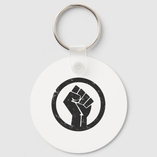 Power für einfache Black Life-Materialproteste Schlüsselanhänger (Vorderseite)