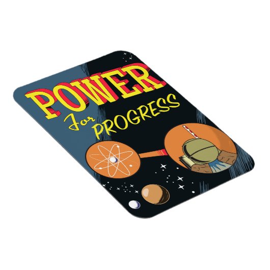 Power für Fortschritt Vintages Atomposter Magnet (Rechte Seite)