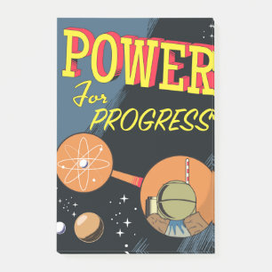 Power für Fortschritt Vintages Atomposter Post-it Klebezettel