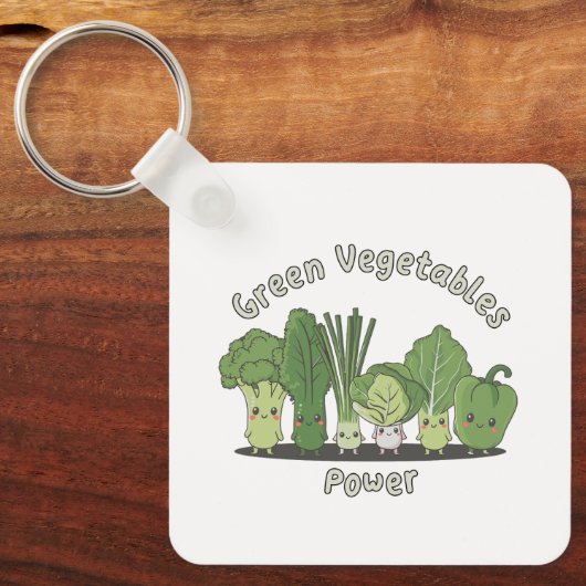 Power für grünes Gemüse Schlüsselanhänger (Vorderseite)