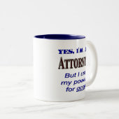 Power für gutes Sprichwort Zweifarbige Tasse (VorderseiteRechts)