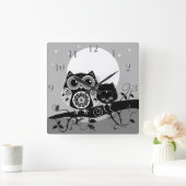 Power für niedliche Blume - Owds und benutzerdefin Quadratische Wanduhr (Zuhause)