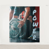 Power Gewicht Lifting Gym Health Wandteppich (Vorderseite)