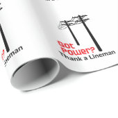 Power got? Danke A Lineman Geschenkpapier (Rolleneckpunkt)