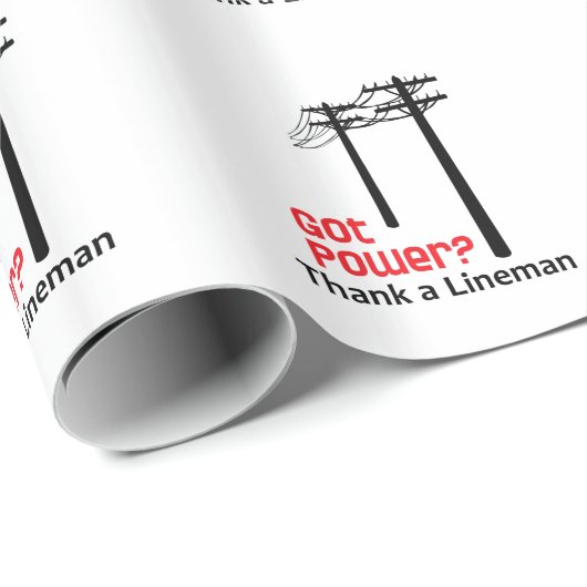 Power got? Danke A Lineman Geschenkpapier (Rolleneckpunkt)