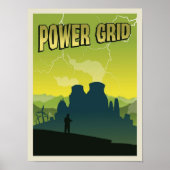 Power Grid Board Game Minimalistisch Travel Style Poster (Vorne)