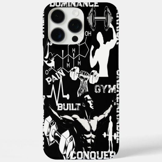 Power Grip Phone Black Case Veiny Dumbell Design (Rückseite)