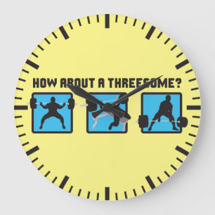 "Power heben" - Sitzplatz, Sitzbank, Aufzug Große Wanduhr