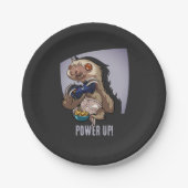 Power hoch! Funny Cartoon Slog Spiele Pappteller (Vorderseite)