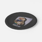 Power hoch! Funny Cartoon Slog Spiele Pappteller (Schrägansicht)