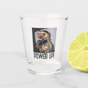 Power hoch! Funny Cartoon Slog Spiele Schnapsglas