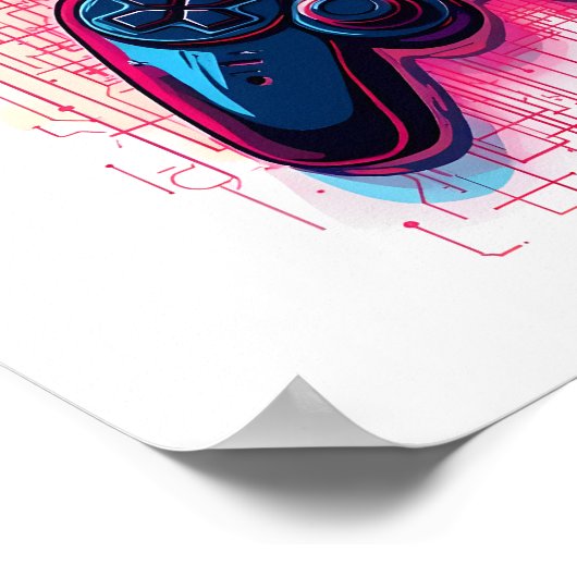 Power hoch! Gaming-Controller Poster (Ecke)
