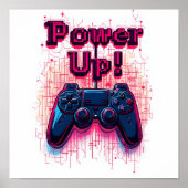 Power hoch! Gaming-Controller Poster (Vorne)