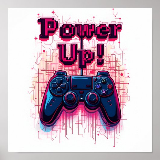 Power hoch! Gaming-Controller Poster (Vorne)