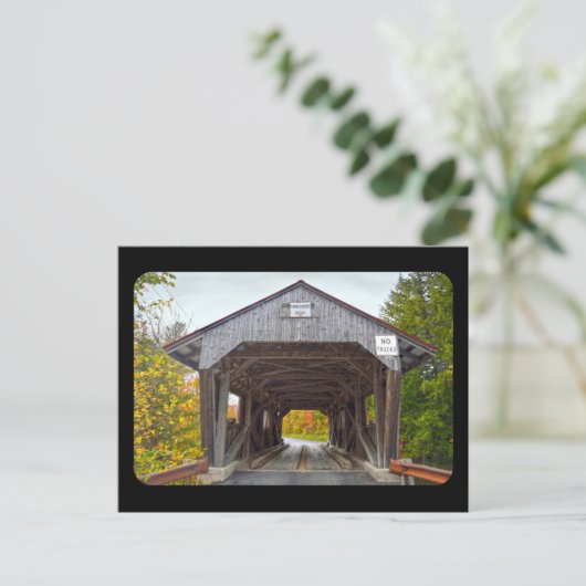 Power House Covered Bridge, Vermont Postkarte (Stehend Vorderseite)