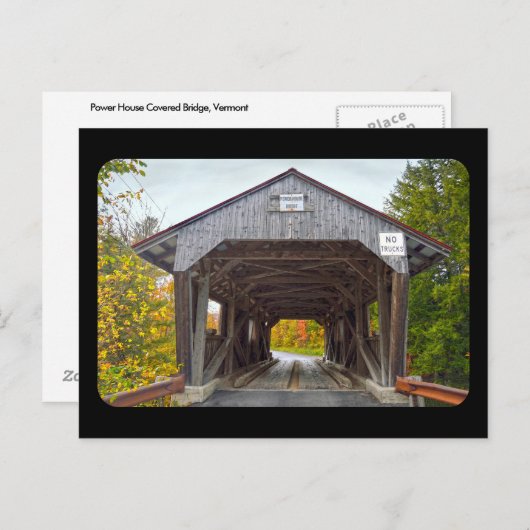 Power House Covered Bridge, Vermont Postkarte (Vorne/Hinten)
