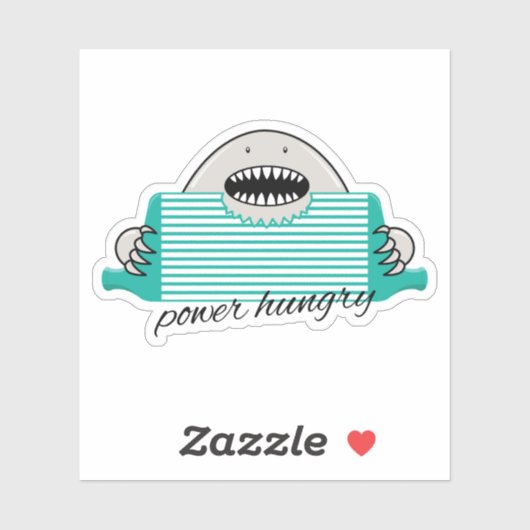 Power Hungry Custom-Cut Vinyl Sticker (Blatt)