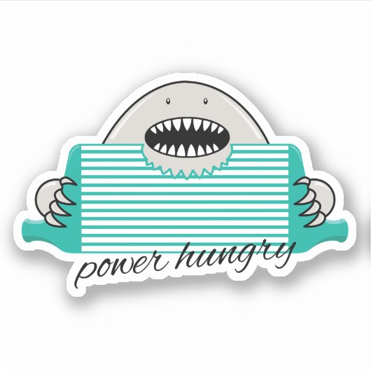 Power Hungry Custom-Cut Vinyl Sticker (Vorderseite)