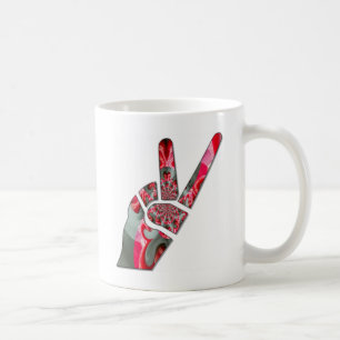 Power in der Palme: Der Zwei-Finger-Salute Kaffeetasse