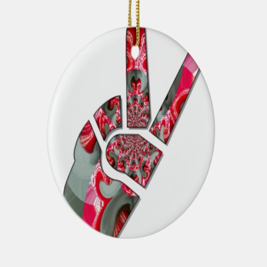 Power in der Palme: Der Zwei-Finger-Salute Keramik Ornament (Rechts)