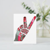 Power in der Palme: Der Zwei-Finger-Salute Postkarte (Stehend Vorderseite)