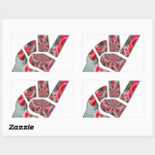 Power in der Palme: Der Zwei-Finger-Salute Rechteckiger Aufkleber (Blatt)