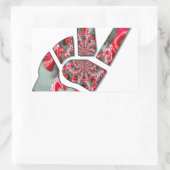 Power in der Palme: Der Zwei-Finger-Salute Rechteckiger Aufkleber (Tasche)