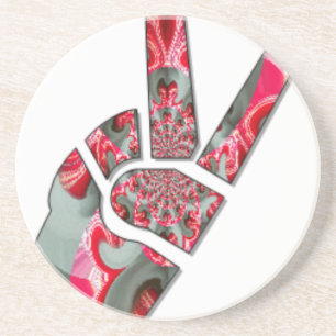 Power in der Palme: Der Zwei-Finger-Salute Sandstein Untersetzer