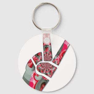 Power in der Palme: Der Zwei-Finger-Salute Schlüsselanhänger