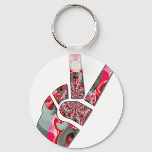 Power in der Palme: Der Zwei-Finger-Salute Schlüsselanhänger (Vorderseite)