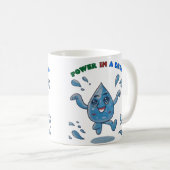 Power in einem Tropfen - Inspirationsreiche, wasse Kaffeetasse (VorderseiteRechts)