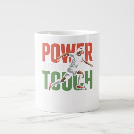 Power In Every Touch Sports Mixed Jumbo-Tasse (Vorderseite)