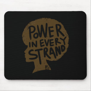 Power in jedem Strang-Afro-Strichaufkleber Mousepad