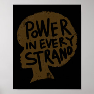 Power in jedem Strang-Afro-Strichaufkleber Poster