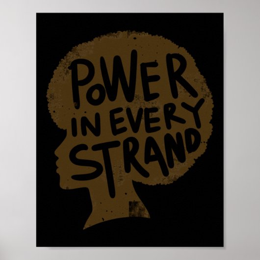 Power in jedem Strang-Afro-Strichaufkleber Poster (Vorne)
