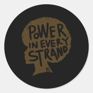 Power in jedem Strang-Afro-Strichaufkleber Runder Aufkleber