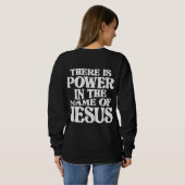 Power in Jesus Name Christlicher Zitat Sweatshirt (Schwarz voll)