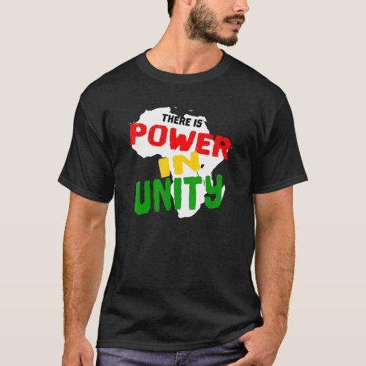 Power in Unity Black History Month 2023 Africa Map T-Shirt (Vorderseite)