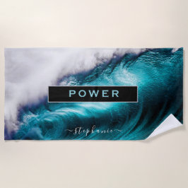 Power Inspiration Word Ozeanwelle Strandtuch