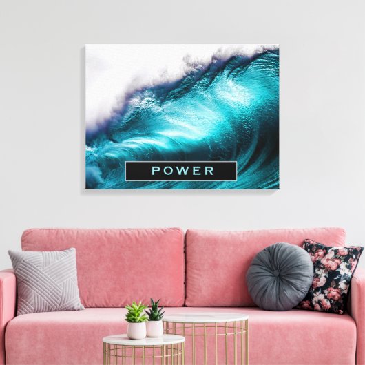 Power Inspiration Word Ozeanwellenfotografie Leinwanddruck (Insitu (Wohnzimmer))