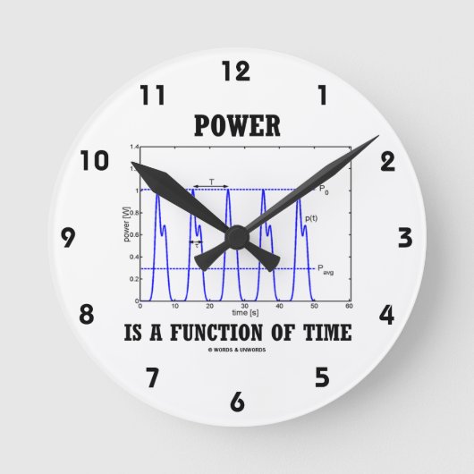 Power ist eine Funktion der Zeit (Physik) Runde Wanduhr (Vorderseite)