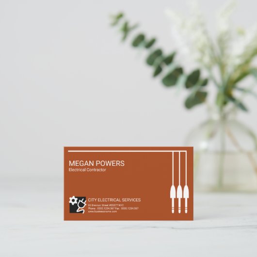 Power-Kabelverbindungs-Grenzrahmen-Elektriker Visitenkarte (Stehend Vorderseite)