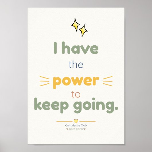 Power | Kinder-Affirmationsposter Poster (Vorne)