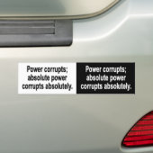 Power korrumpiert; absoluter Power korrumpiert abs Autoaufkleber (Auf Auto)