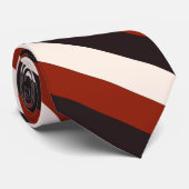 Power-lässiger roter Schwarz-weißer Streifen Krawatte (Gerollt)