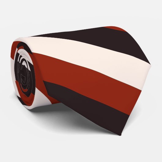 Power-lässiger roter Schwarz-weißer Streifen Krawatte (Gerollt)
