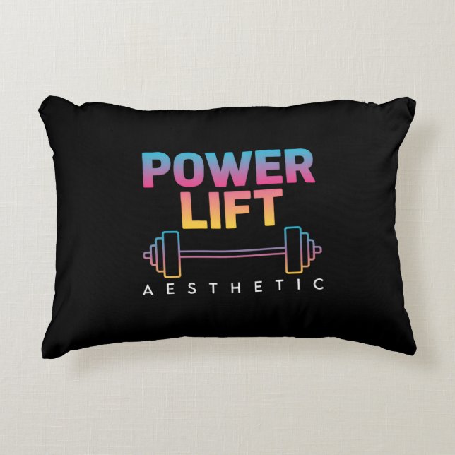 Power Lift Aesthetic Barbell Gradient Gym Tee Dekokissen (Vorderseite)