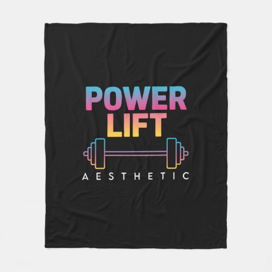Power Lift Aesthetic Barbell Gradient Gym Tee Fleecedecke (Vorderseite)